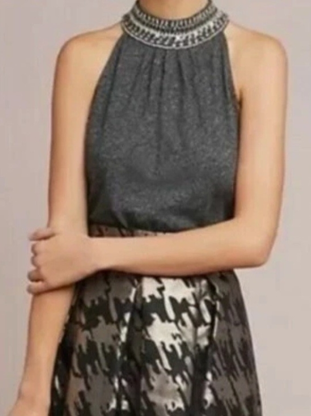 ANTHROPOLOGIE Women Top in Charcoal Gray Nwt.